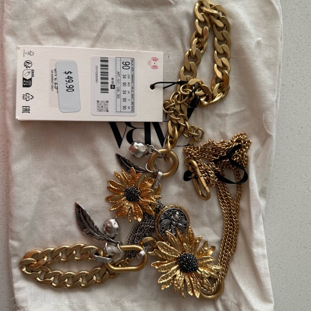Zara charm metal belt